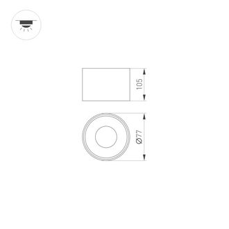 Корпус Arlight PLURIO-BASE-SURFACE-R77 (1-2, 200mA) (Белый/Чёрный)