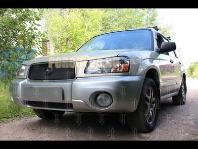 Защита радиатора Subaru Forester II 2002-2005 black верх