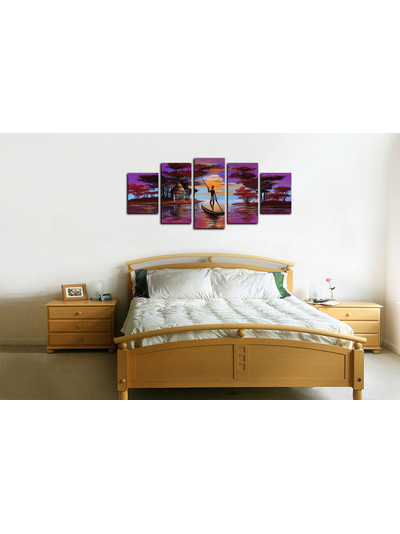 Модульная картина &quot;Человек на лодке&quot;