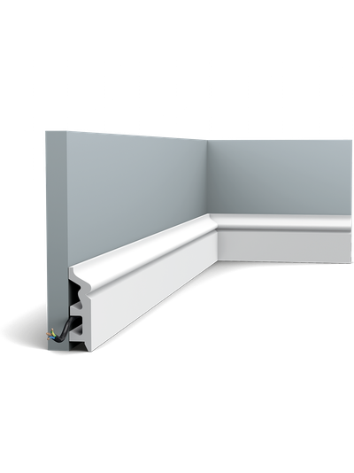 Плинтус ORAC Decor SX122, дюрополимерный, влагостойкий, ударопрочный, под покраску, длина 2 метра