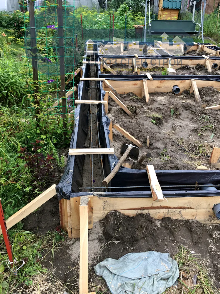 Монтаж опалубки ля заливки фундамента