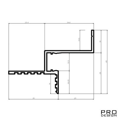 Парящий потолочный профиль Pro Design Gipps 602 Белый