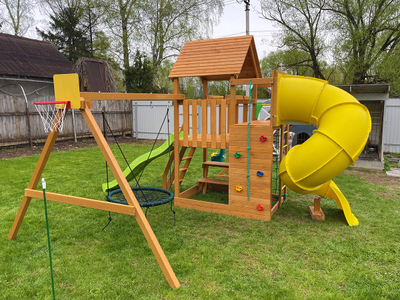 Детская площадка IgraGrad Крафт Pro 4 с трубой мод.2