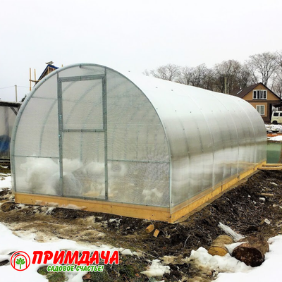 Теплица «Дачница Усиленная» 3*8 м. Сотовый поликарбонат 6 мм.