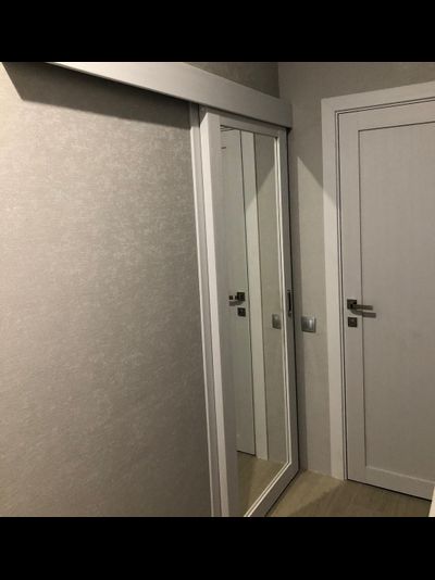 СДВИЖНАЯ ДВЕРЬ (КУПЕ)/ OPTIMA PORTE/ TURIN 501.1/ ЗЕРКАЛО О ОДНОЙ СТОРОНЫ/ БЕЛЫЙ МОНОХРОМ