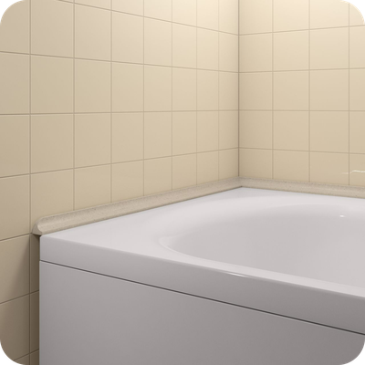 Акриловый плинтус бордюр для ванной BNV ГЛ24 12х24 бежевый левый