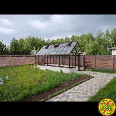 Базовая комплектация теплицы из стекла и алюминия ЧЕСТЕРФИЛД ЭТАЛОН размером 6000 х 3000 мм