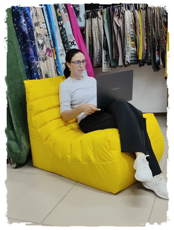 Диван Фрэнч 65х100см, жаккард желтый