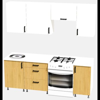 Кухня Эконом 1,5 метра (1100х400) Цвет: Белый/Дуб Сонома