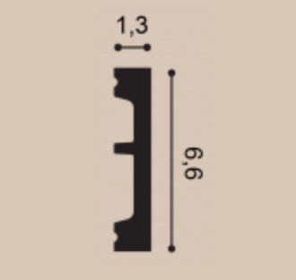 Плинтус SX157 SQUARE - 6,6*1,3*200см