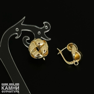 Швензы ЛЮКС "Африканская витая" английская застежка 15х15 мм, покрытие в ассортименте, цена за пару