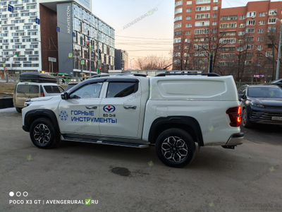 Кунг Sk3 на Changan Hunter Plus. Заводская покраска в белый цвет. Релинги на крыше.