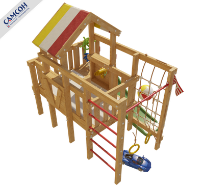 Детская игровая кровать-чердак СОНИК купить в Воронеже. - вид сзади