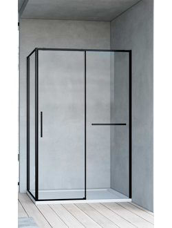 Душевой уголок Slim Soft VSR-1SS8011CL, 1100*800, черный профиль, стекло прозрачное