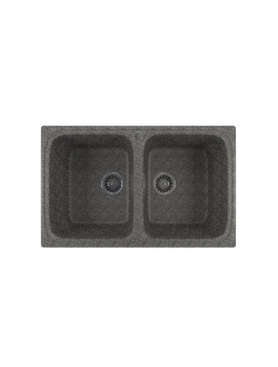 Мойка из искусственного мрамора MIXLINE ML-GM23 двухчашевая 495*775*200мм