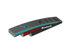 Slope, Curved 6 x 1 with Petronus Logo, 'CROWDSTRIKE', 'PIRELLI', 'AKKODIS' and 'SAP' Logos, White 'Einhell' and Dark Turquoise and Red Stripes on Black Background on Both Sides Pattern, Light Bluish Gray (6801pb10 6535197)