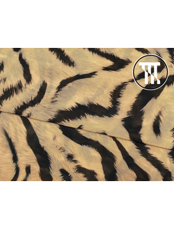 Сетка-стрейч принт Амурский тигр, цв. Легкий загар (темный)