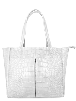 (АРТИКУЛ: 9936/0/6) СУМКА ЖЕНСКАЯ БОЛЬШАЯ, НАТУРАЛЬНАЯ КОЖА, БЕЛАЯ, СПЕРЕДИ ДВА НАКЛАДНЫХ КАРМАНА, РУЧКИ ЧЕРЕЗ ПЛЕЧО