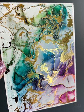 Слайдеры фольгированная акварель Alcohol Ink NF-014 GOLD