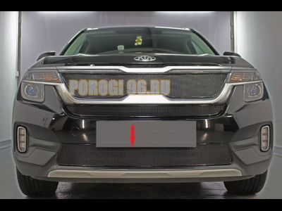 Защита радиатора для KIA Seltos 2019- black низ PREMIUM