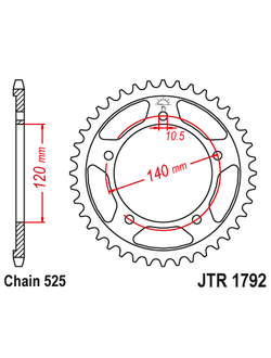 Звезда ведомая (41 зуб.) RK B5066-41 (Аналог: JTR1792.41) для мотоциклов Kawasaki, Suzuki