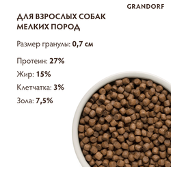 Grandorf (Грандорф): сухой корм для собак мини-пород Ягненок с индейкой, 3 кг