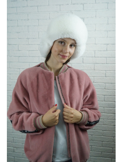 Ушанка "Север" цвет жемчуг + белый