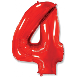 Воздушный шар фольгированный "ЦИФРА 4. КРАСНЫЙ