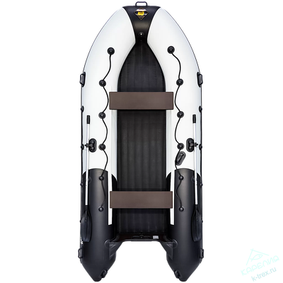 Лодка ПВХ Мастер Лодок Ривьера Гидролыжа 4000НДНД "Комби" Св.Серый / Чёрный