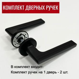 Комплект дверных ручек, Дверные ручки Rucetti RAP 26 SLIM-R BL цвет - чёрный
