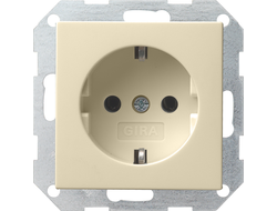 018801 Gira, Розетка 2P+E, глянцевый кремовый