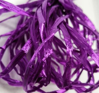 Рафия цвет Фиолетовый жемчужная 1 метр (толщина 5 мм)