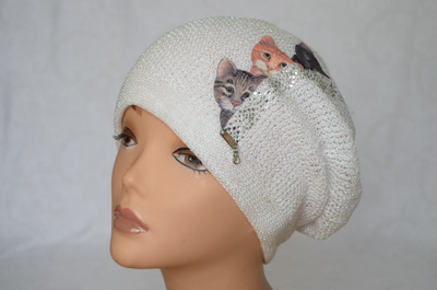 Вязаный берет из хлопка для женщин фото женских беретов Италии Вицио