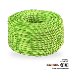 Витой ретро провод 3х1.5 кислотный шелк бухта