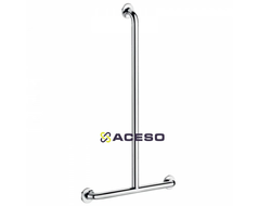 Усиленный поручень настенный 800х1200 м Т-образный трехопорный