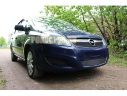 Защита радиатора Opel Zafira B 2008-2012 рестайлинг black верх
