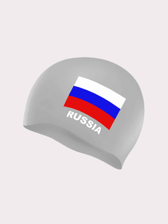 Шапочка для плавания силикон Флаг России ( цвета в ассортименте)