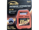 Автоматическое зарядное устройство с микропроцессором, MORATTI, 6V/12V, 1А/4A (6-120А/Ч)