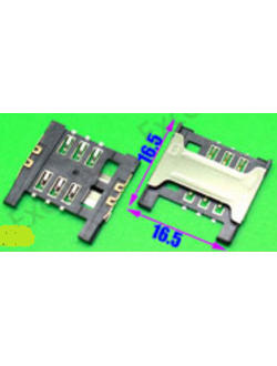 Коннектор Sim-карты №33 Huawei C8826d, T1100, Y210c, Y210s, Alcatel OT-4033D, OT-4030D, OT-5020D (KA-184)