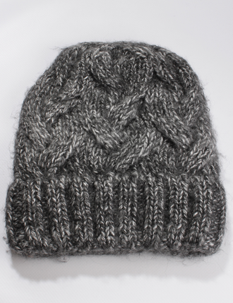 Екатеринбург. Шапка женская "Крупные косы манжет"11212  св.серая, т.серая