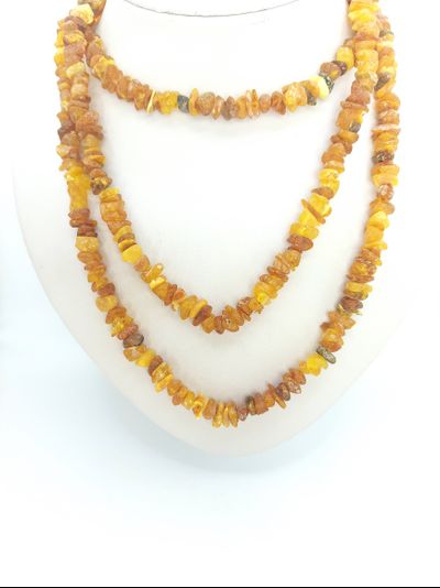 Лечебные бусы длинные , из необработанного янтаря