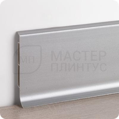 Плинтус VILO Linela 411 Серебро с мягким краем - стильное решение для вашего интерьера
