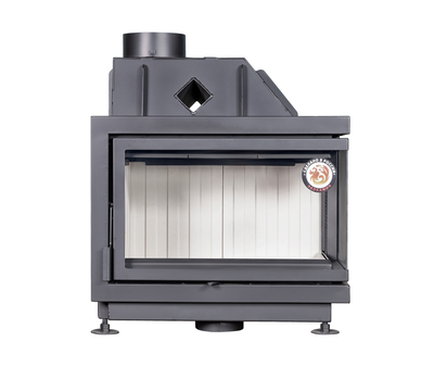 Каминная топка Альфа 700 R/RB белый/черный шамот два стекла правая, Экокамин (Россия)