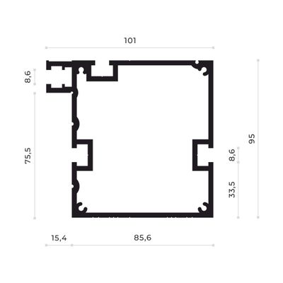 Упор для фрезерного стола 101 мм (2.2 м) от 0.1 до 3 метров AL-T101