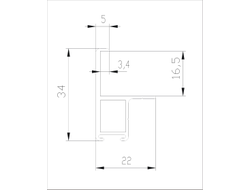 Вертикальный профиль NOVA  Серебро Матовое   L=...мм NB0487.VP540.SLMAN.CJ ARISTO