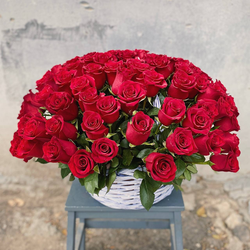 Корзина 101 роза премиум