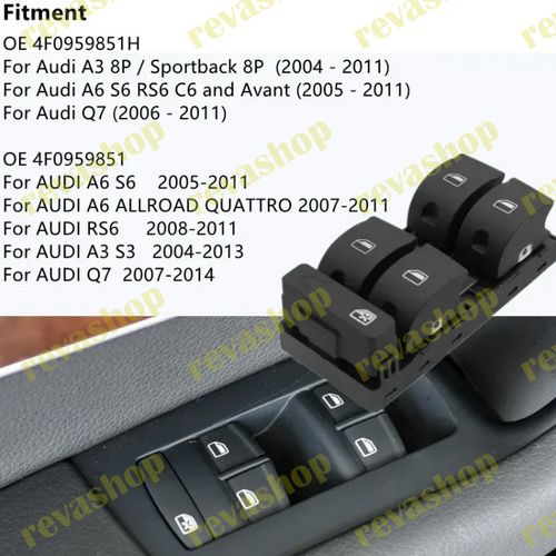 4F0959855 4FD959855 Переключатель управления стеклоподъемником со стороны пассажира для AUDI A3 8P S