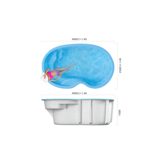 Композитный бассейн 4 х 2,5 х 1,3 &quot;Барселонет&quot; Franmer
