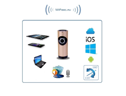 Видеоняня /WiFi IP видеокамера панорамная 180*110*  с DVR (fishR), HD (360EyeS)