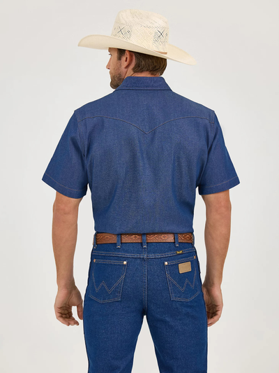 Рубашка Wrangler® Cowboy Cut® Short Sleeve RIGID Denim Shirt